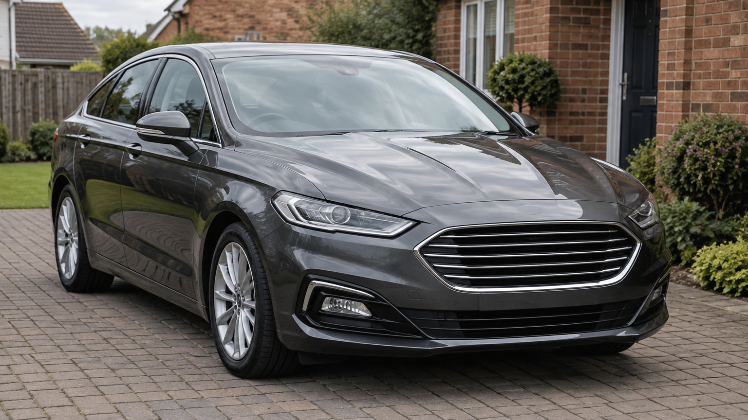 Illustrative photograph of a silver Ford Mondeo parked on a UK residential driveway.